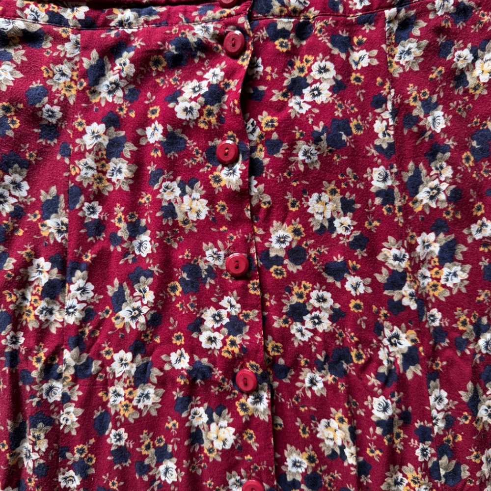Vintage Y2K Sag Harbor Floral Midi Skirt Size M Church Boho Fairy Cottagecore - Picture 3 of 9